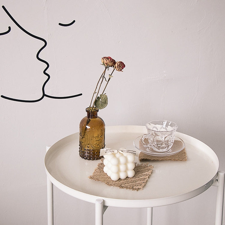 10個一賣 復古粗黃麻布香薰蠟燭杯墊攝影擺件道具 撕邊墊 12x12cm