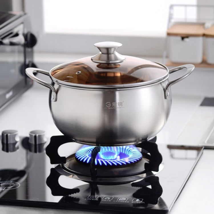 思鋼 24厘米 不銹鋼鼓形大容量特厚湯鍋