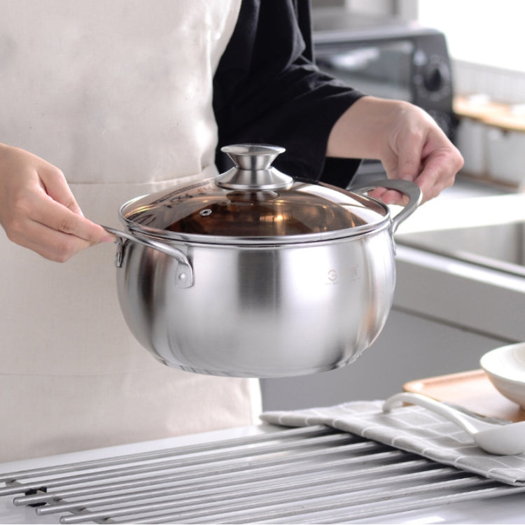 思鋼 24厘米 不銹鋼鼓形大容量特厚湯鍋