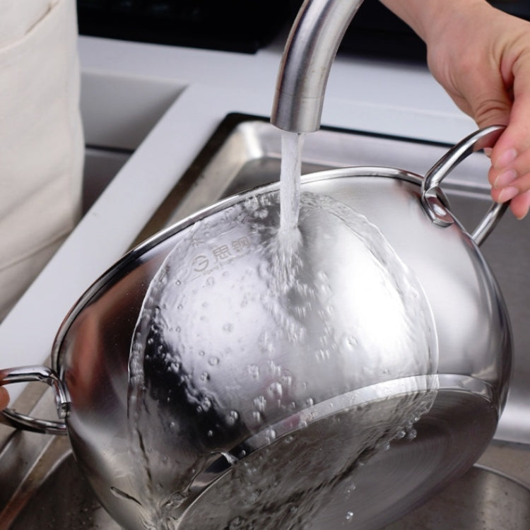 思鋼 24厘米 不銹鋼鼓形大容量特厚湯鍋