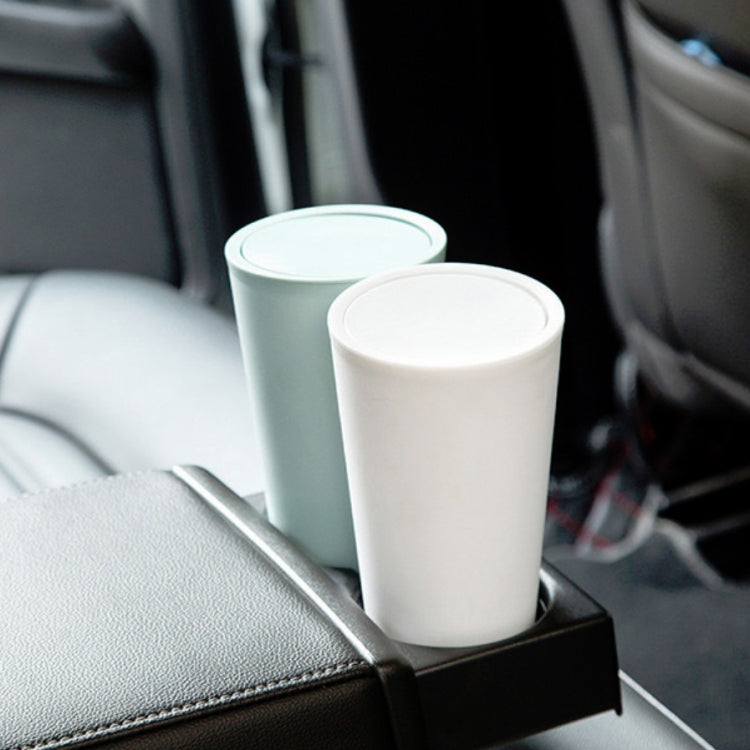 桌麵塑料搖蓋車載收納圓桶車用紙巾筒垃圾桶