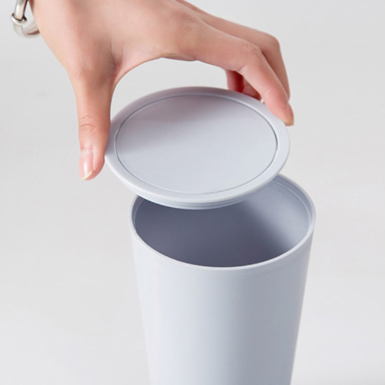 桌麵塑料搖蓋車載收納圓桶車用紙巾筒垃圾桶