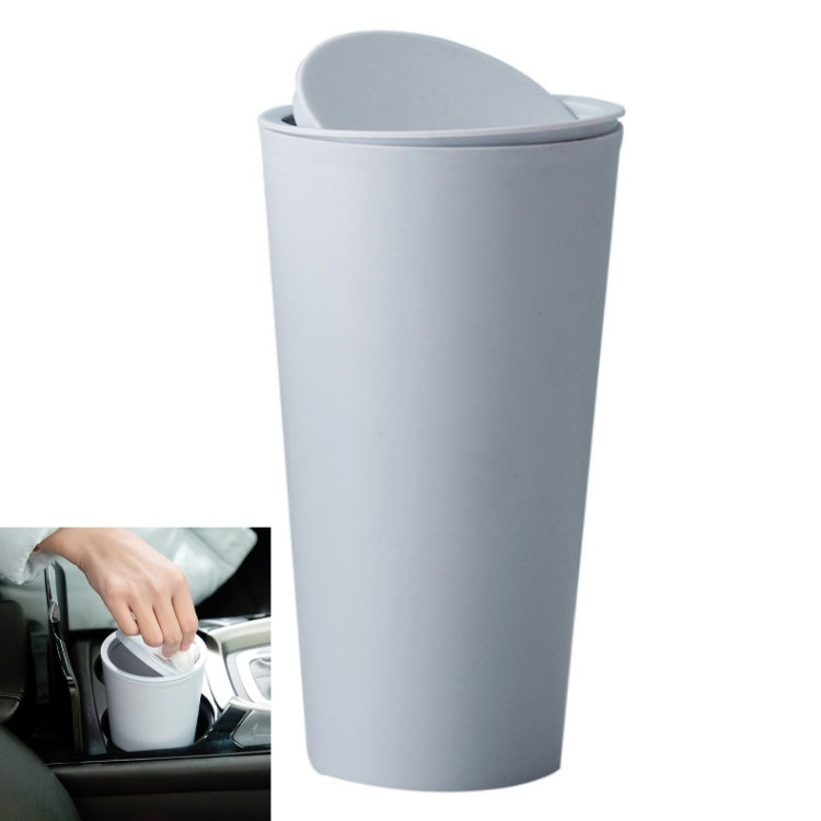 桌麵塑料搖蓋車載收納圓桶車用紙巾筒垃圾桶
