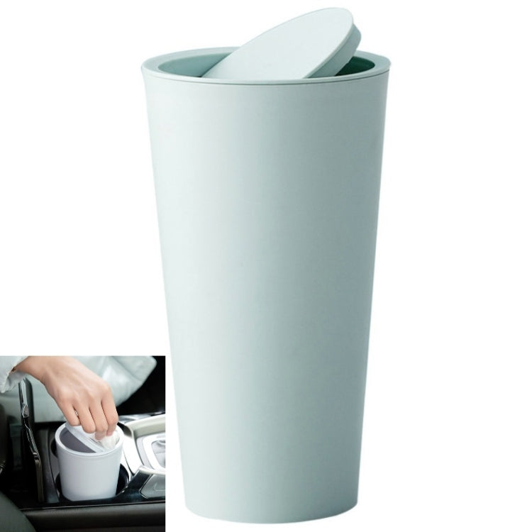 桌麵塑料搖蓋車載收納圓桶車用紙巾筒垃圾桶
