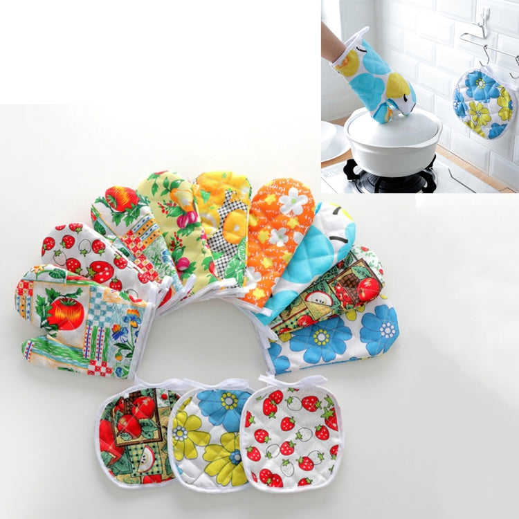 5套一賣 加厚微波爐耐高溫內加絨隔熱手套二件套