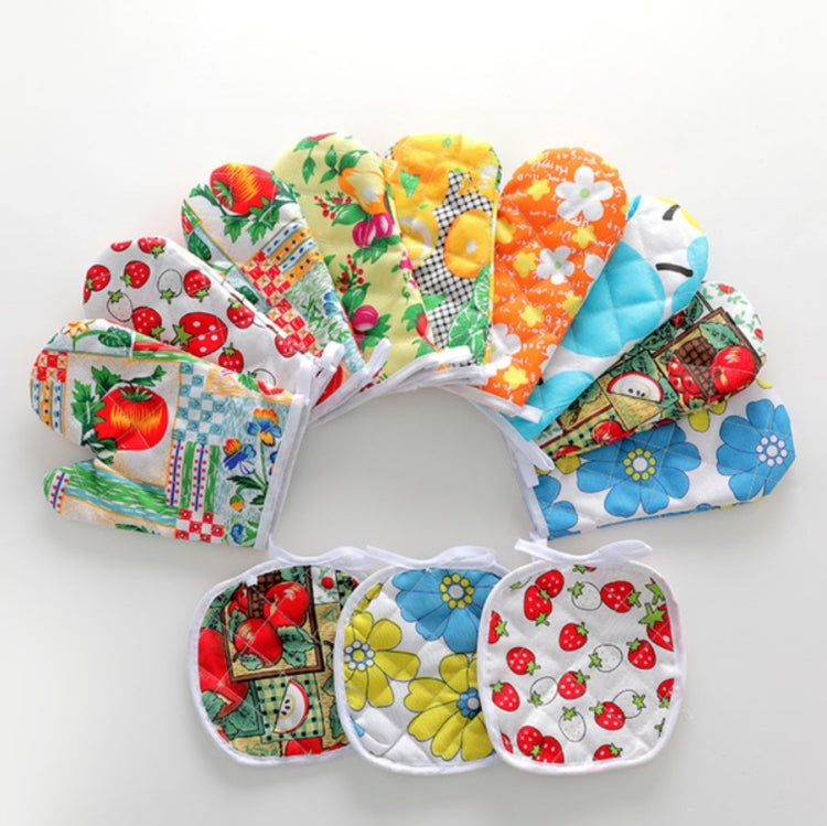 5套一賣 加厚微波爐耐高溫內加絨隔熱手套二件套