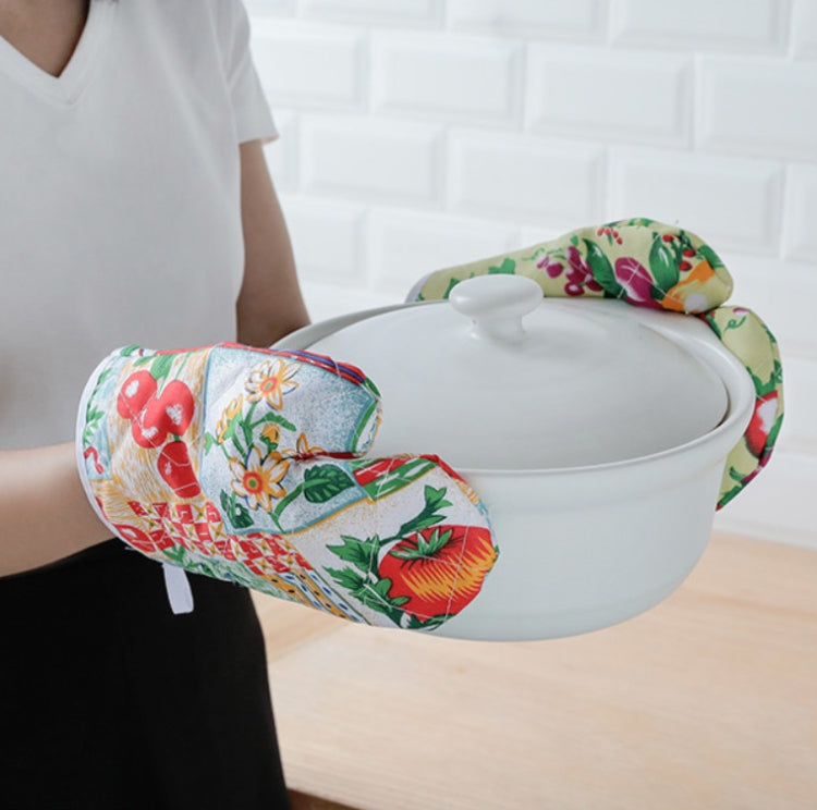 5套一賣 加厚微波爐耐高溫內加絨隔熱手套二件套