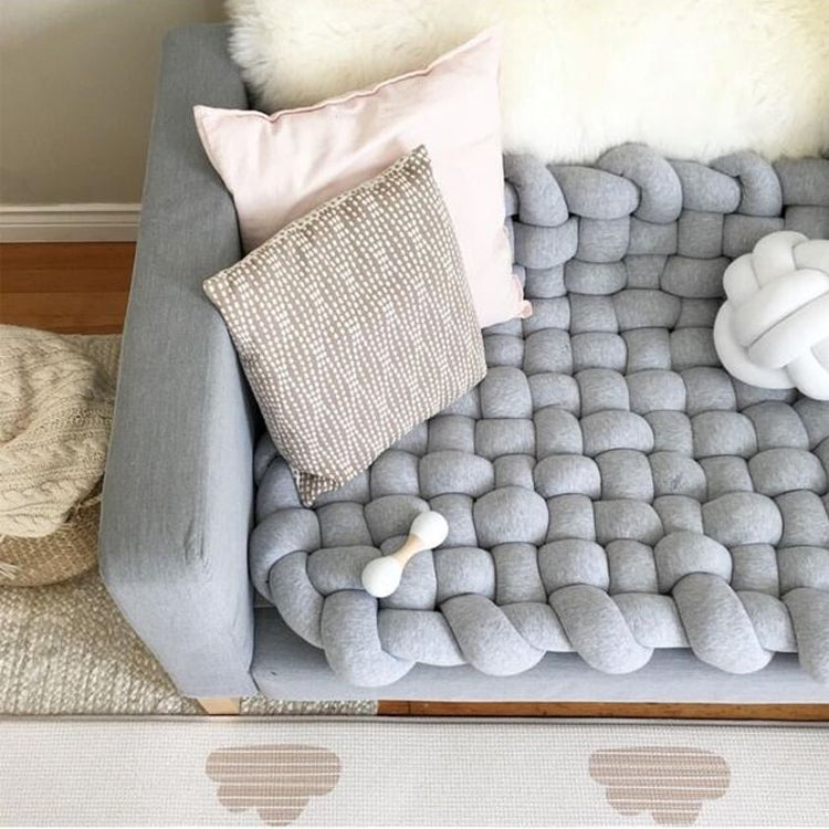 手工編織家居裝飾麻花防滑地墊拍攝道具