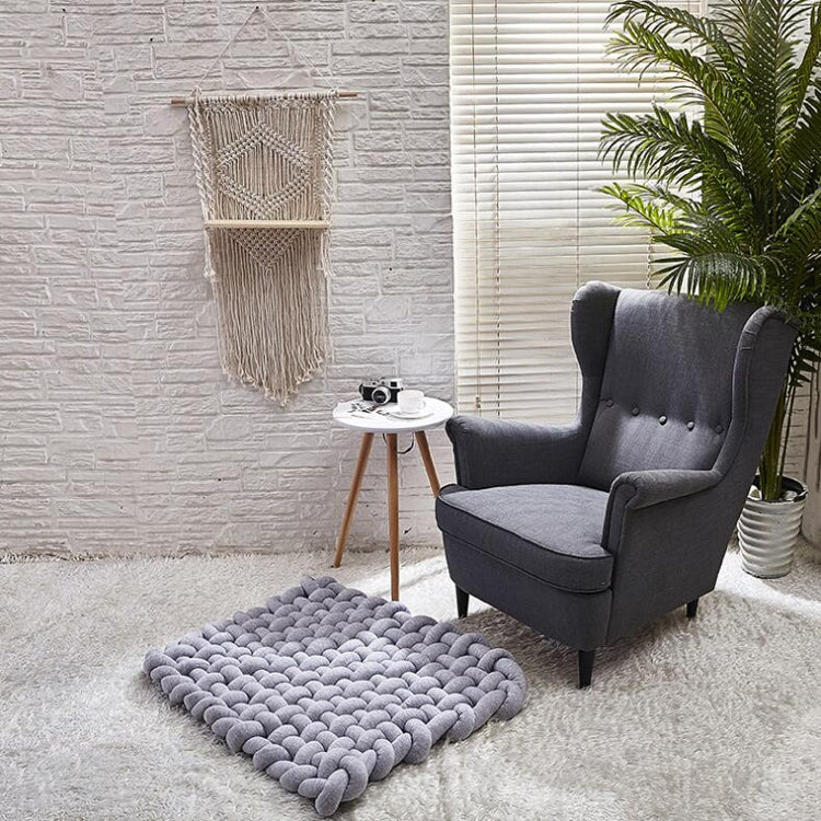 手工編織家居裝飾麻花防滑地墊拍攝道具