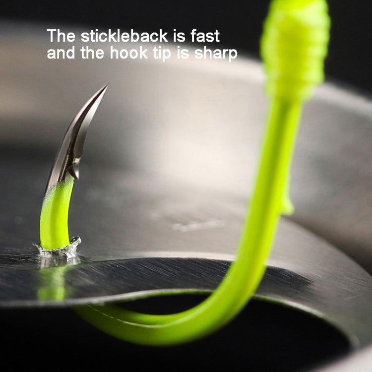 雙鈎款 粼湖手竿鰱鱅釣組魚鈎伊勢尼串鈎彈簧爆炸鈎，尺寸:6