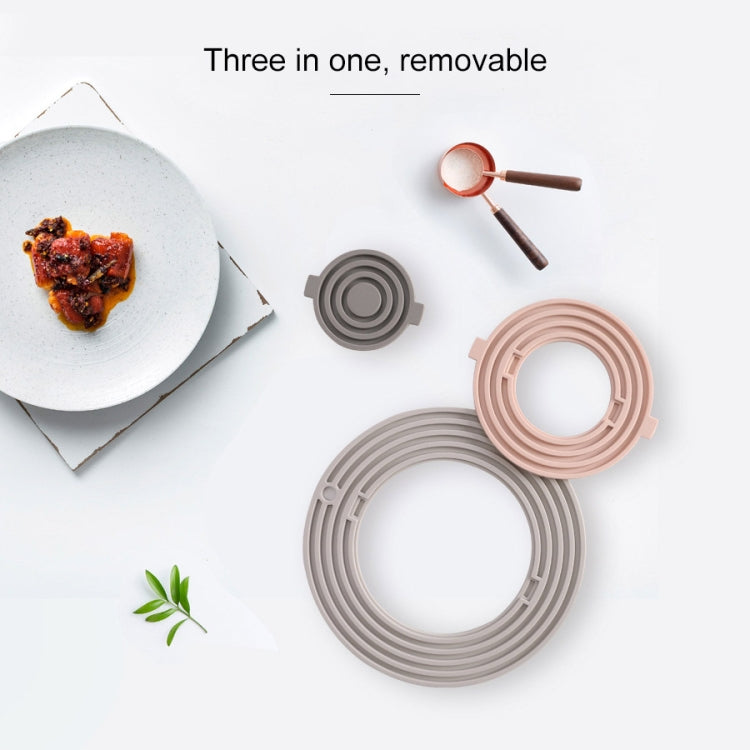 三合一 圓形硅膠隔熱墊 耐高溫多功能餐具墊組合鍋墊杯墊