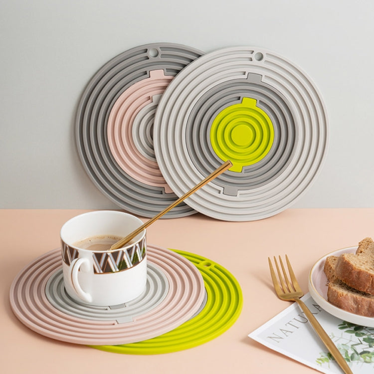 三合一 圓形硅膠隔熱墊 耐高溫多功能餐具墊組合鍋墊杯墊