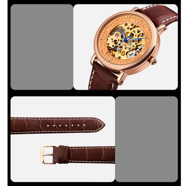 時刻美 9229 男士全自動鏤空機械錶學生透底手錶