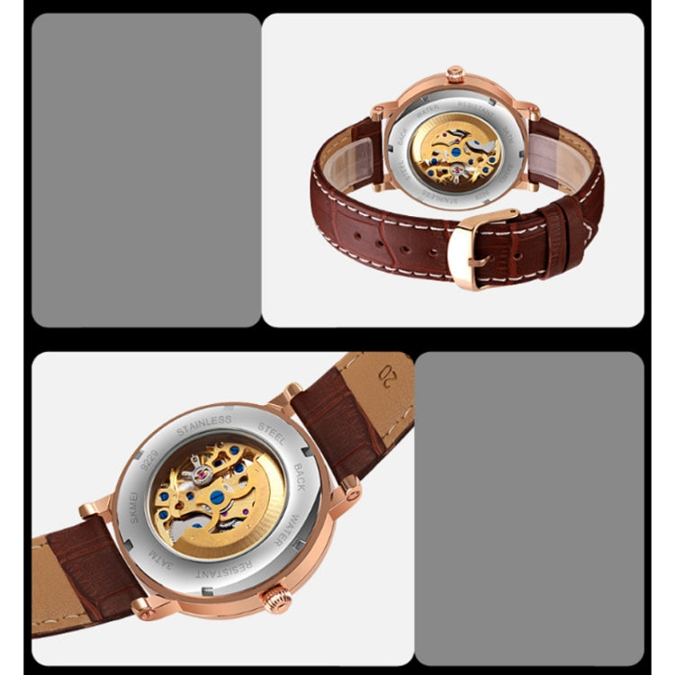 時刻美 9229 男士全自動鏤空機械錶學生透底手錶