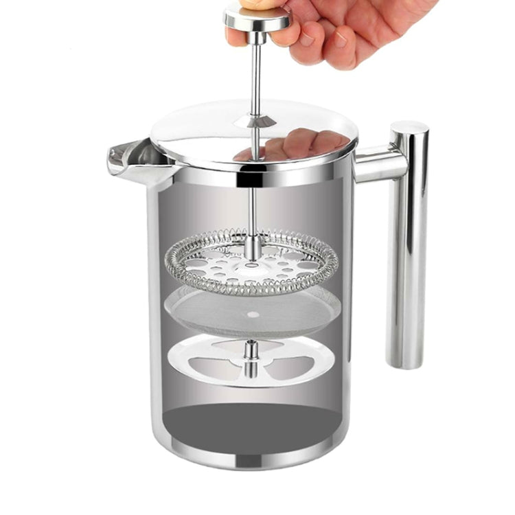 304不銹鋼法壓壺咖啡壺沖茶壺