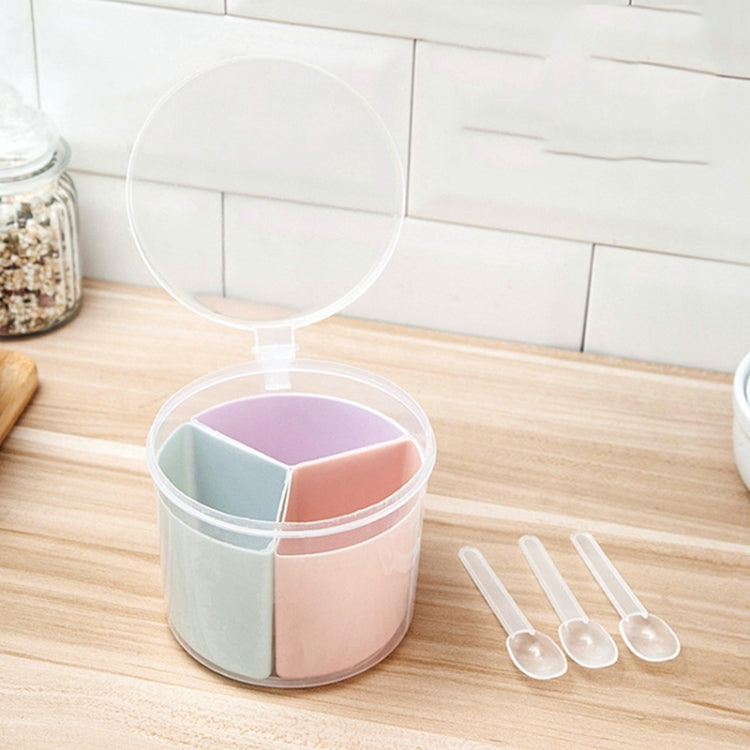 家居廚房分體式組合保鮮盒帶勺三格調料盒