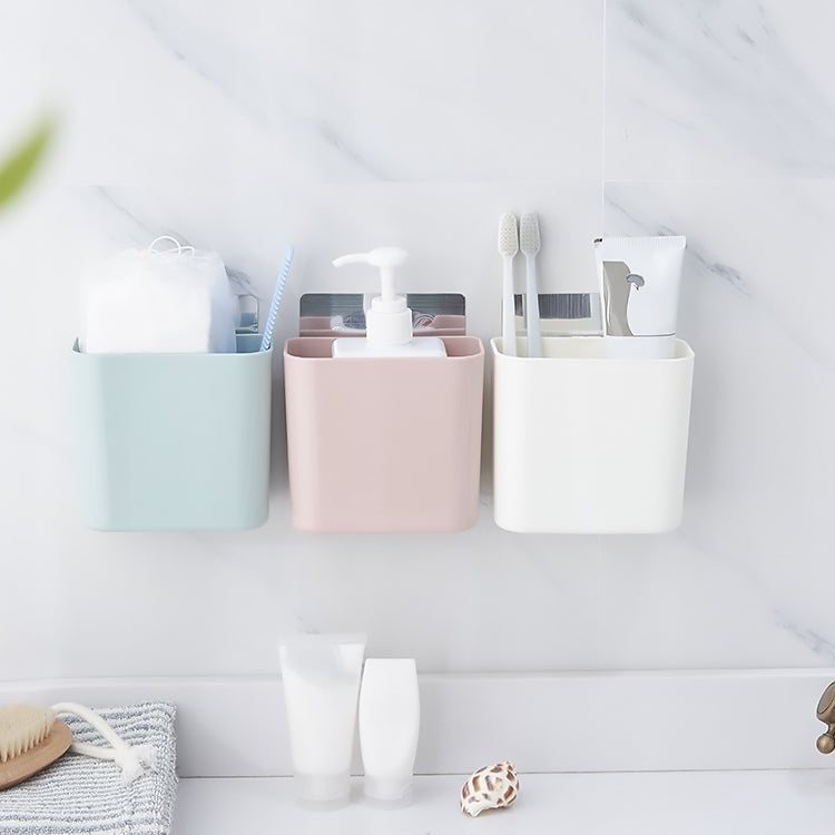 浴室置物架壁掛式吸盤免打孔收納盒洗漱台牙刷牙膏架