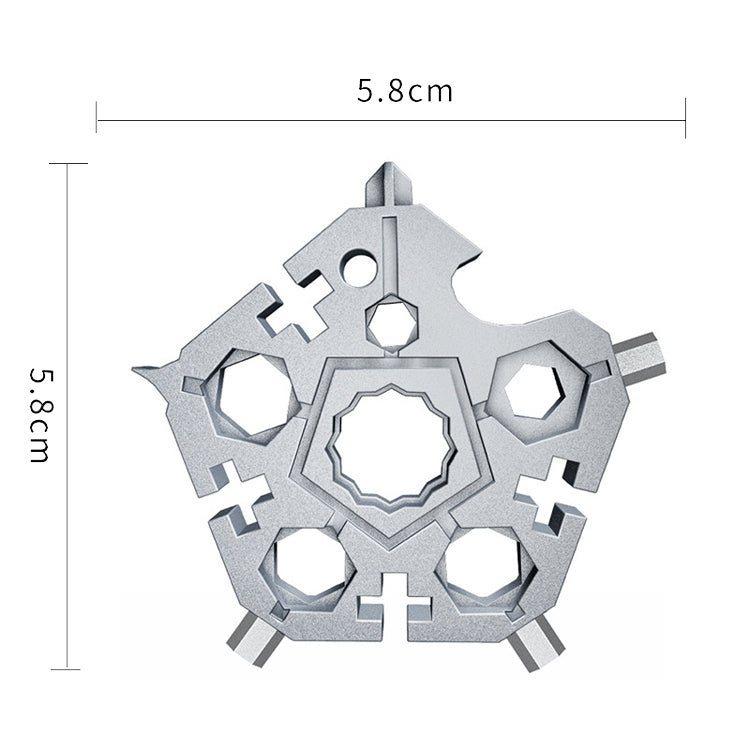 23合1 五角雪花扳手組合工具 迷你EDC隨身家用鑰匙掛件