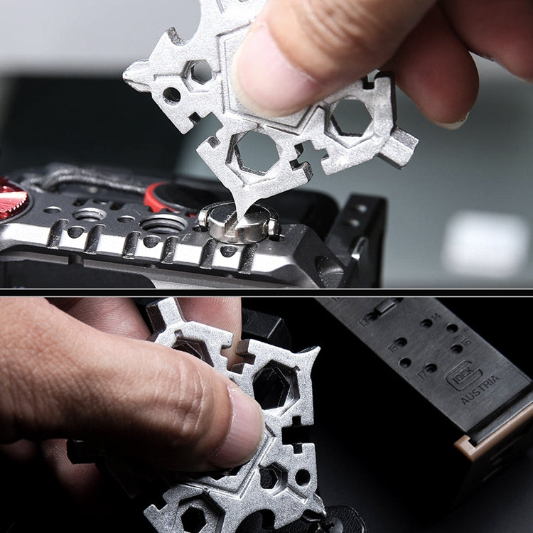 23合1 五角雪花扳手組合工具 迷你EDC隨身家用鑰匙掛件