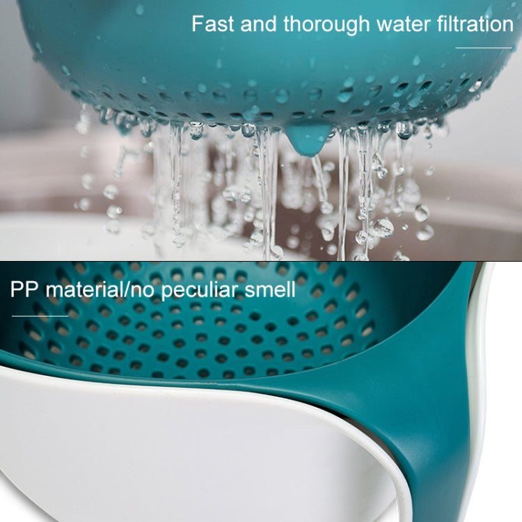 二合一 雙層果蔬瀝水籃濾水器廚房塑料果蔬籃沙拉碗