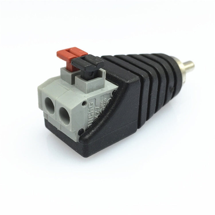 20個一賣 RCA蓮花音頻接頭按壓式RCA公頭免焊AV蓮花頭按鍵