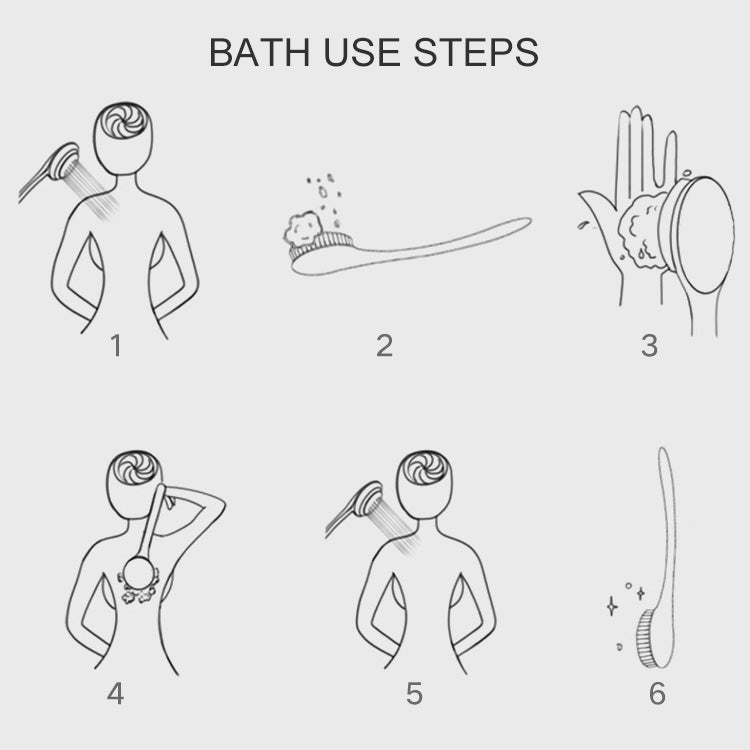 2件一賣 背部按摩沐浴刷尼龍刷頭長柄沐浴搓澡刷