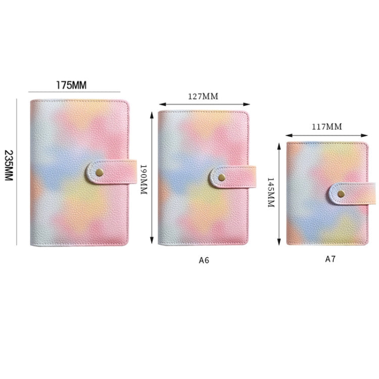 PU皮馬卡龍筆記本幻彩珍珠紙活頁手賬本