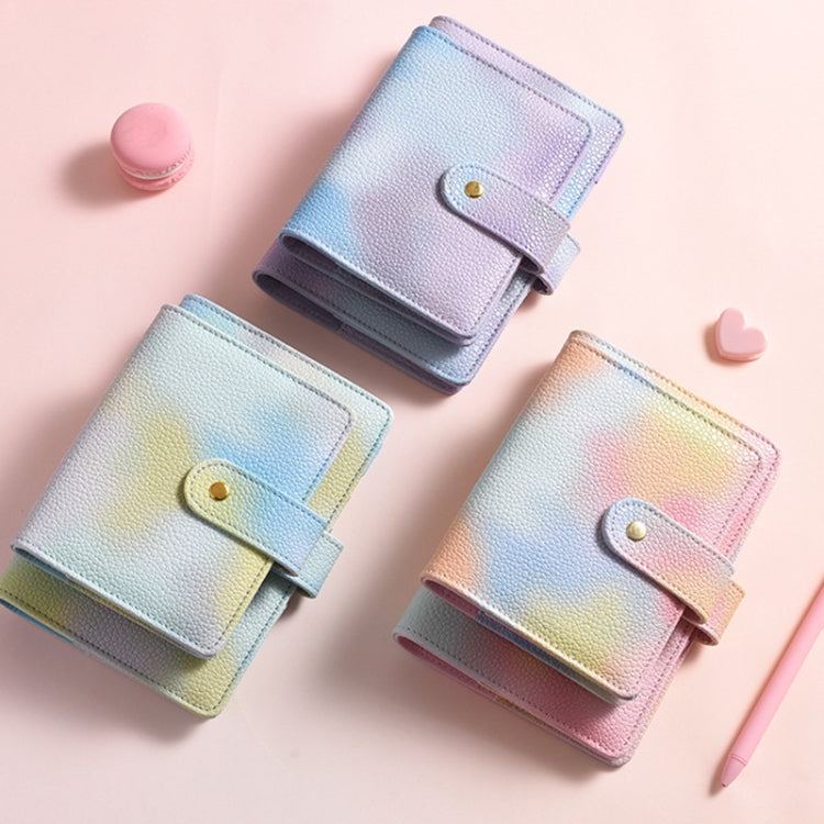 PU皮馬卡龍筆記本幻彩珍珠紙活頁手賬本