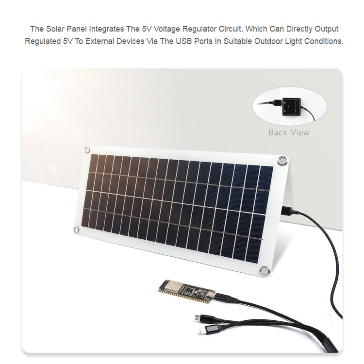 Waveshare  18V 10W 半柔性多晶硅太陽能板光伏板發電板