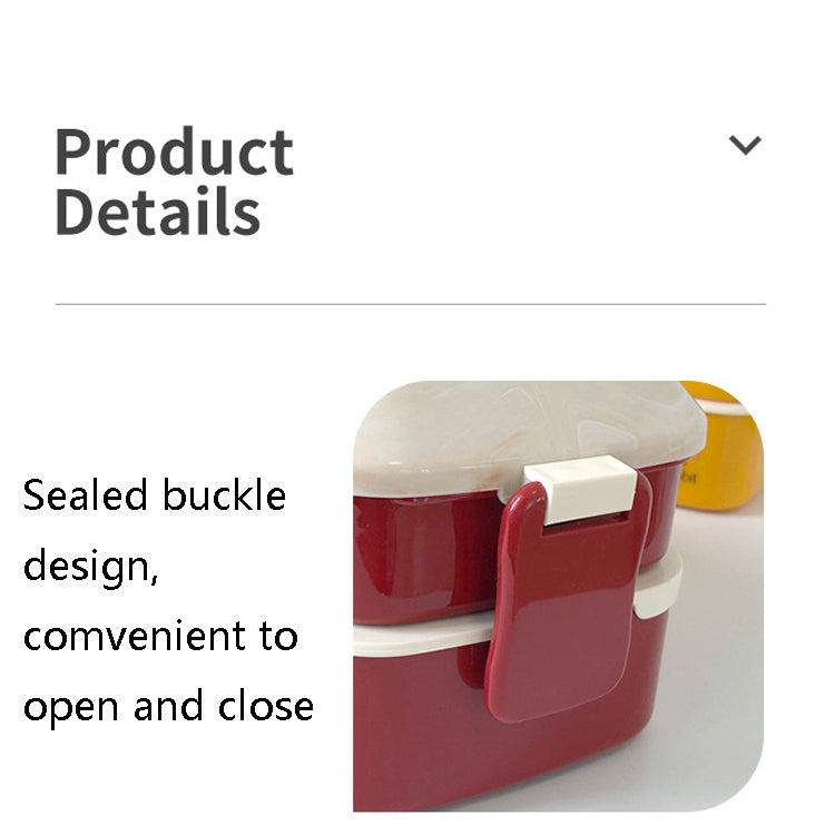 可愛兔子雙層塑料飯盒 大容量便攜午餐盒，規格：