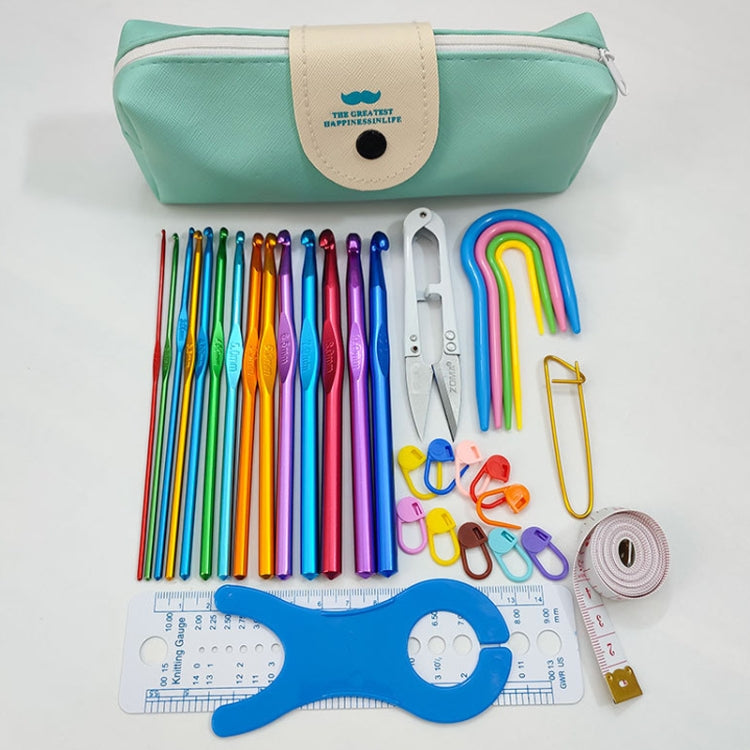 14件/套 彩色氧化鋁單頭鈎針 手工DIY編織工具材料，顏色隨機發貨