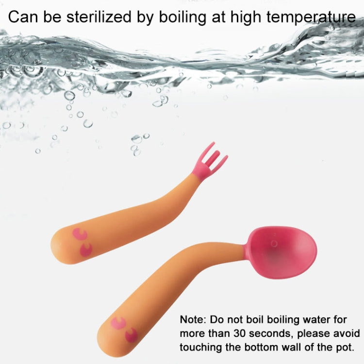 寶寶學吃飯彎曲訓練彎頭扭扭勺叉子