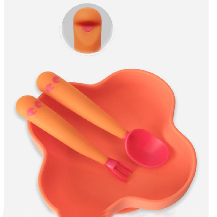 寶寶學吃飯彎曲訓練彎頭扭扭勺叉子