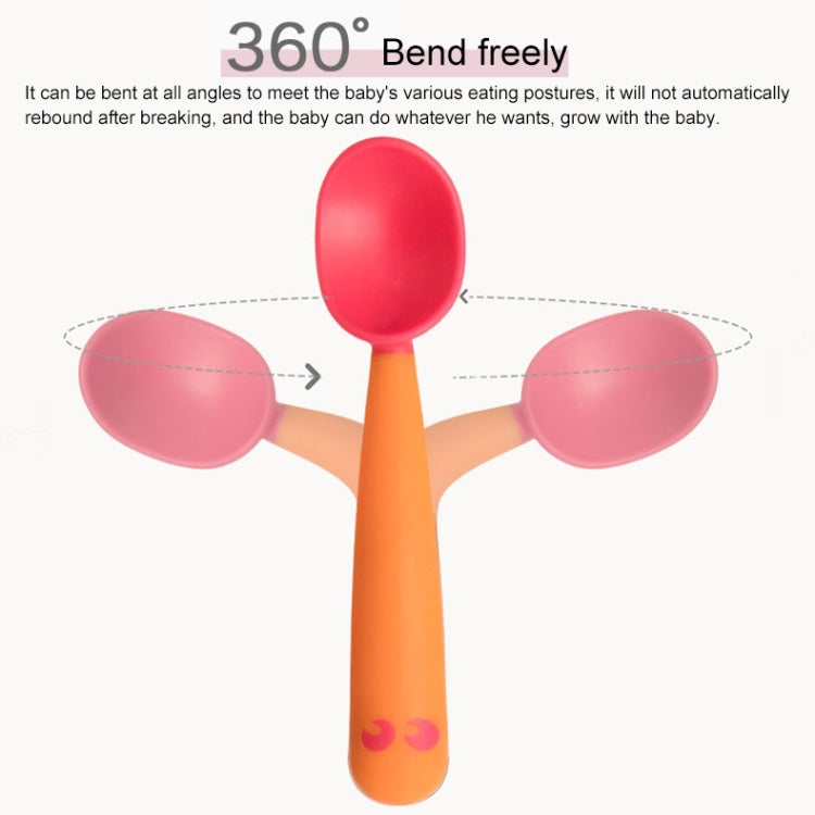 寶寶學吃飯彎曲訓練彎頭扭扭勺叉子