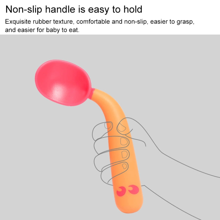 寶寶學吃飯彎曲訓練彎頭扭扭勺叉子