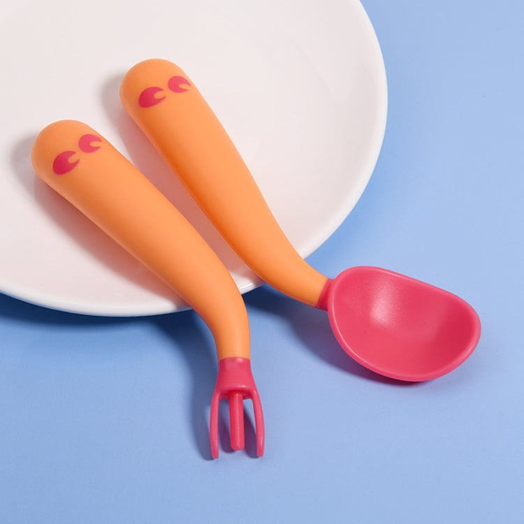 寶寶學吃飯彎曲訓練彎頭扭扭勺叉子