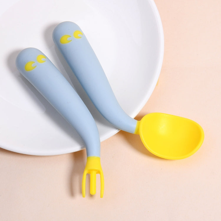 寶寶學吃飯彎曲訓練彎頭扭扭勺叉子