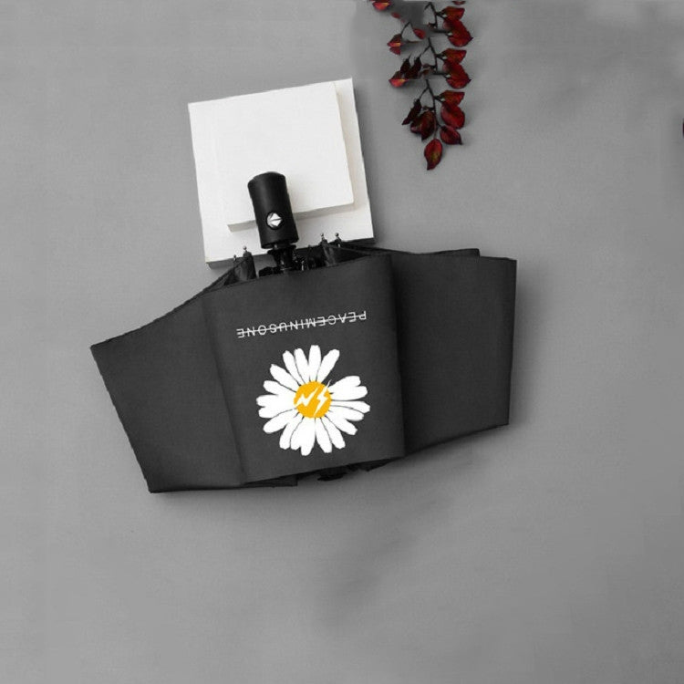 GD雛菊黑膠晴雨兩用傘防紫外線遮陽防晒三摺疊傘