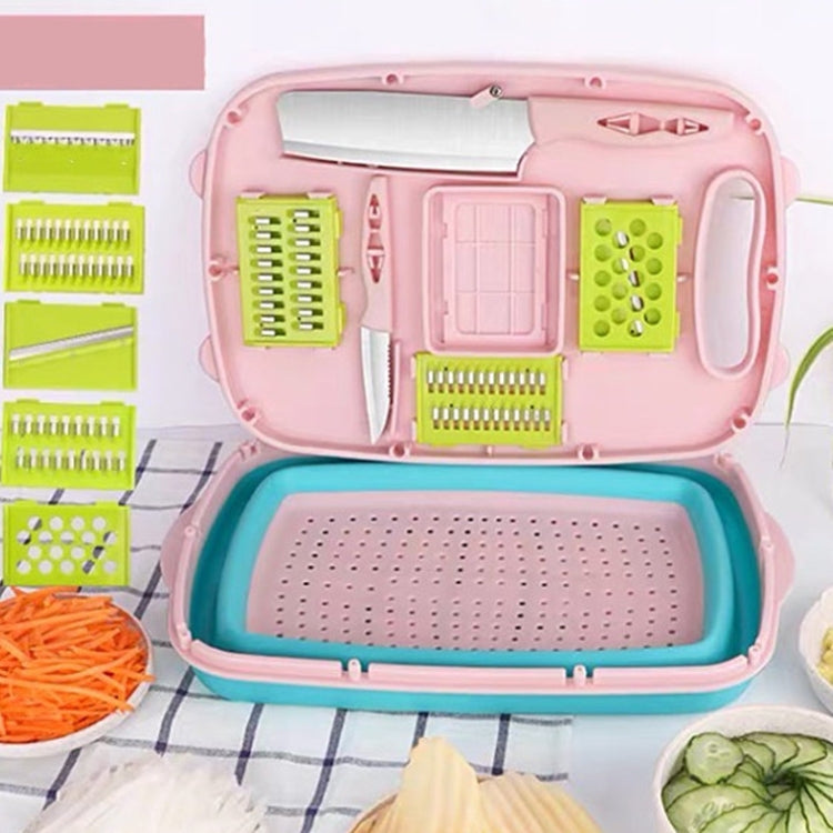 九合一 摺疊菜板塑料多功能家用砧板 廚房抗菌防霉切菜板刀具套裝