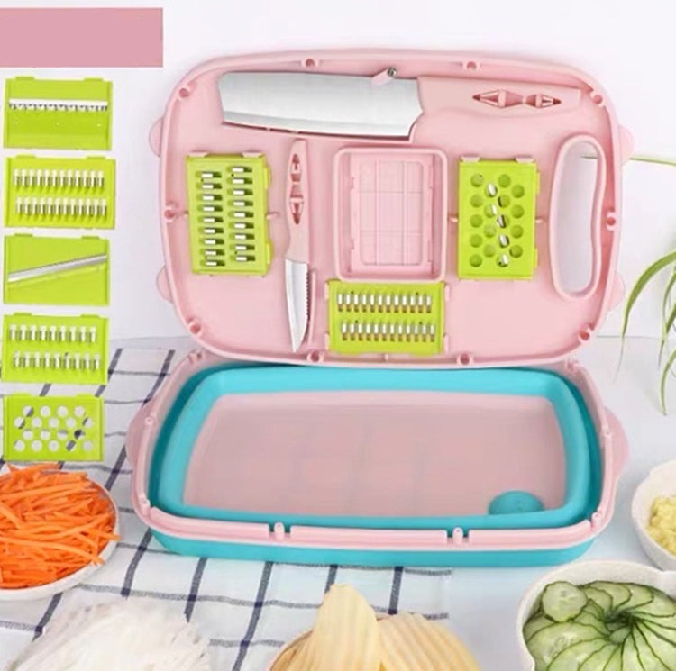 九合一 摺疊菜板塑料多功能家用砧板 廚房抗菌防霉切菜板刀具套裝