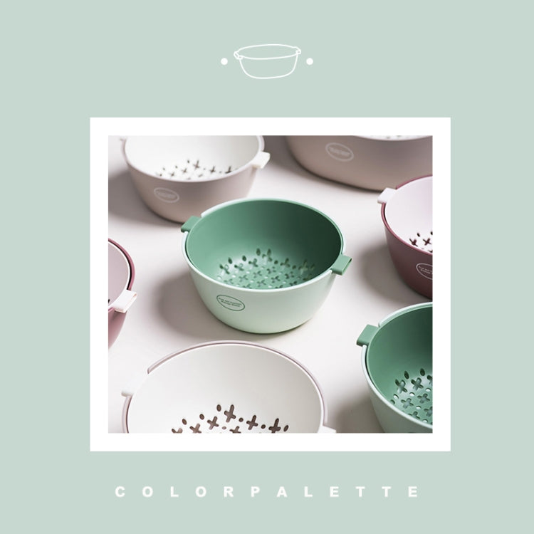 廚房淘米器雙層洗菜瀝水籃塑料水果籃