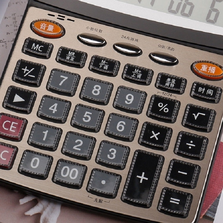 得力 1559N 真人語音計算器 多功能辦公財務用12位計算器