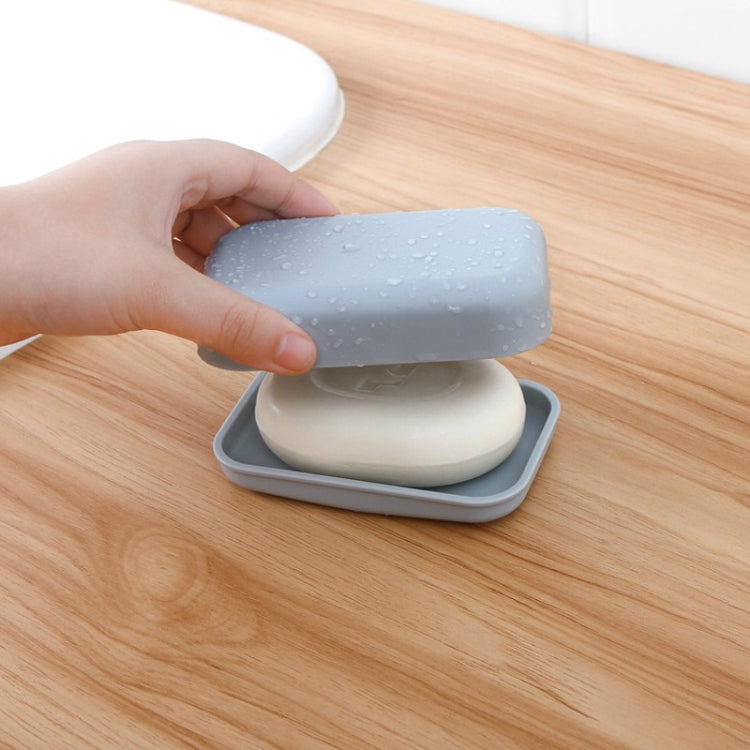 雙層肥皂盒便攜帶蓋瀝水旅行皂托 顏色隨機, Double-layer Soap Box
