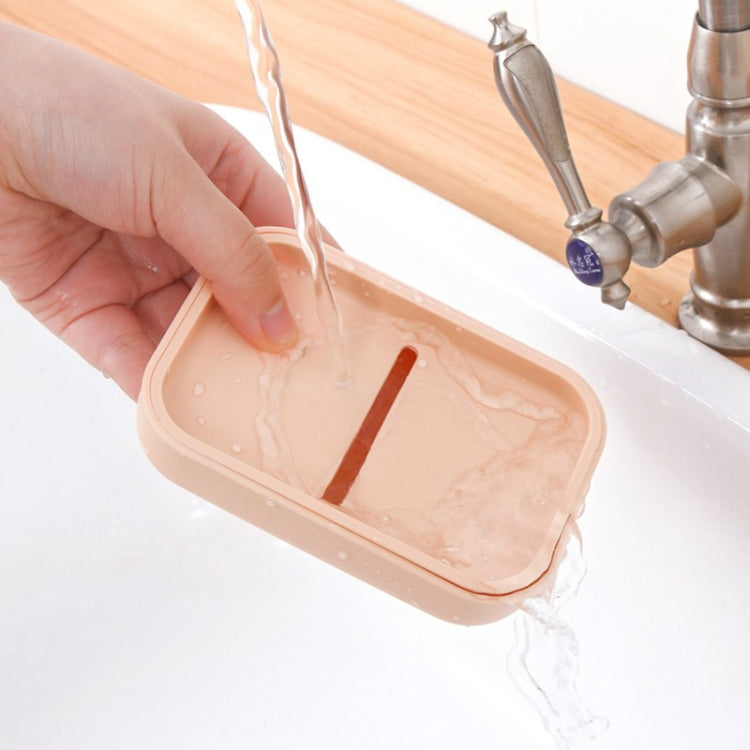 雙層肥皂盒便攜帶蓋瀝水旅行皂托 顏色隨機, Double-layer Soap Box