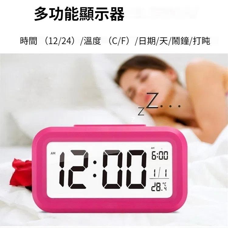 溫度款懶人貪睡鬧鐘靜音背光電子鐘
