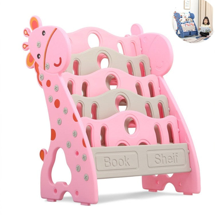 兒童書架簡易家用落地置物架寶寶書櫃收納幼兒園多層卡通繪本架