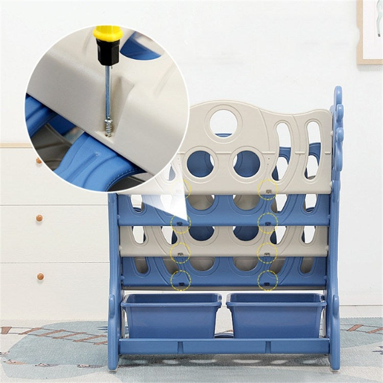 兒童書架簡易家用落地置物架寶寶書櫃收納幼兒園多層卡通繪本架