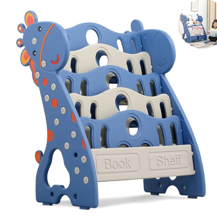 兒童書架簡易家用落地置物架寶寶書櫃收納幼兒園多層卡通繪本架