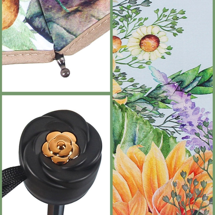 向日葵黑膠防晒雙層遮陽UV傘摺疊晴雨兩用傘