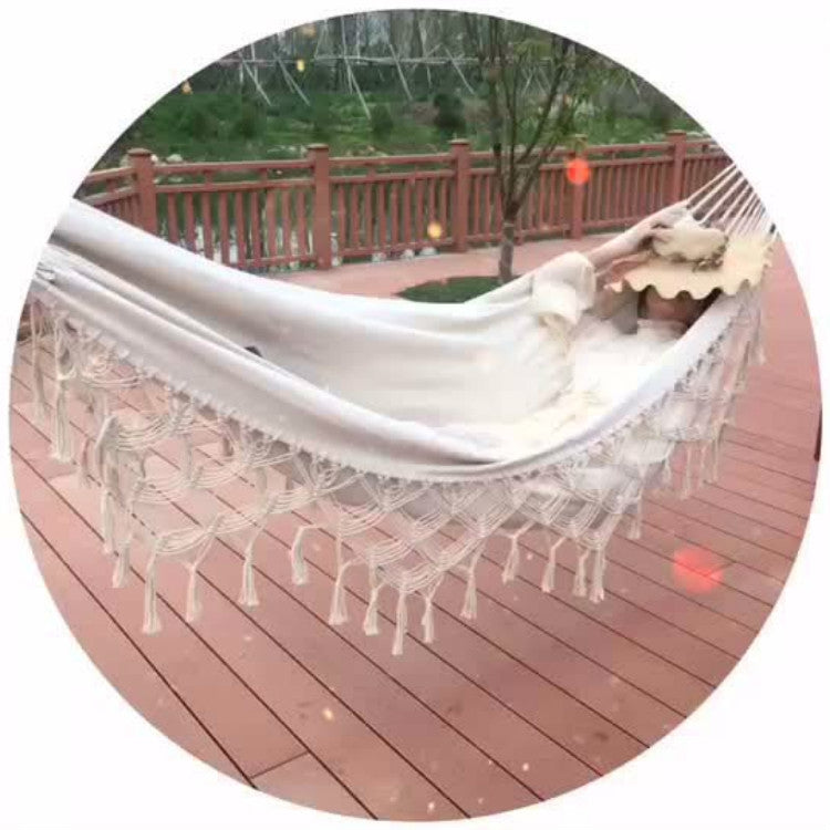 流蘇吊床雙人帆布吊床戶外室內攝影道具